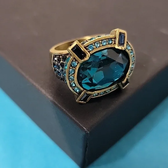 7 PIECE Heidi Daus Lavish Layers Crystal Accented Necklace Bracelet Ring Earring - Picture 7 of 16